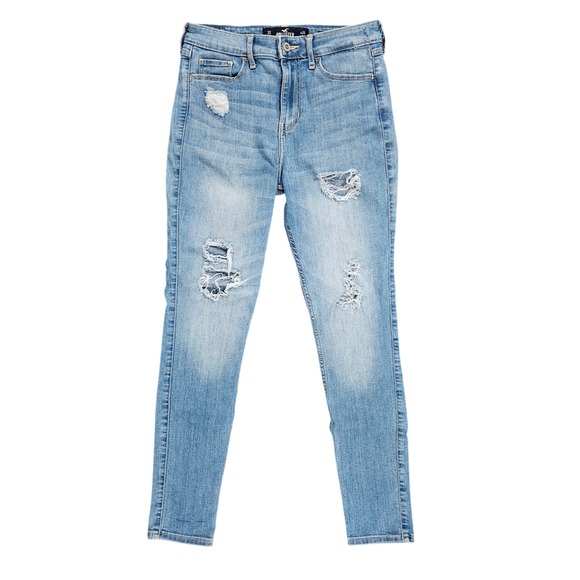Hollister Denim - Hollister‎ High-Rise Super Skinny Womens 3S Blue Distressed Denim Jeans Casual